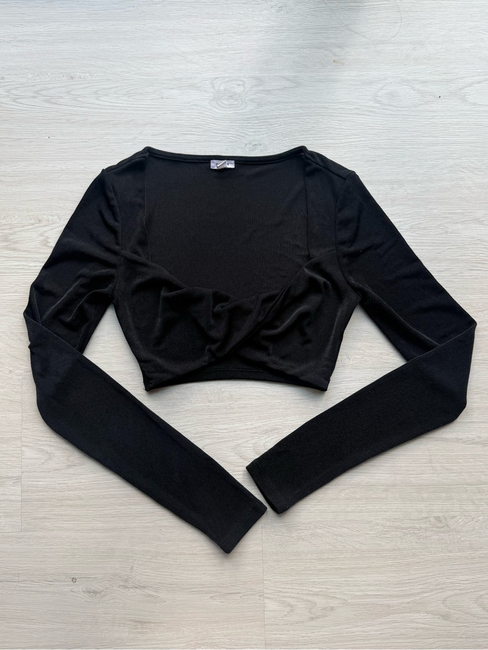 Garage Mesh Black Long-Sleeve Cross Top